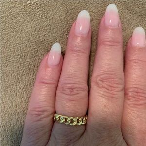 18 K pure solid gold chain Ring size 8